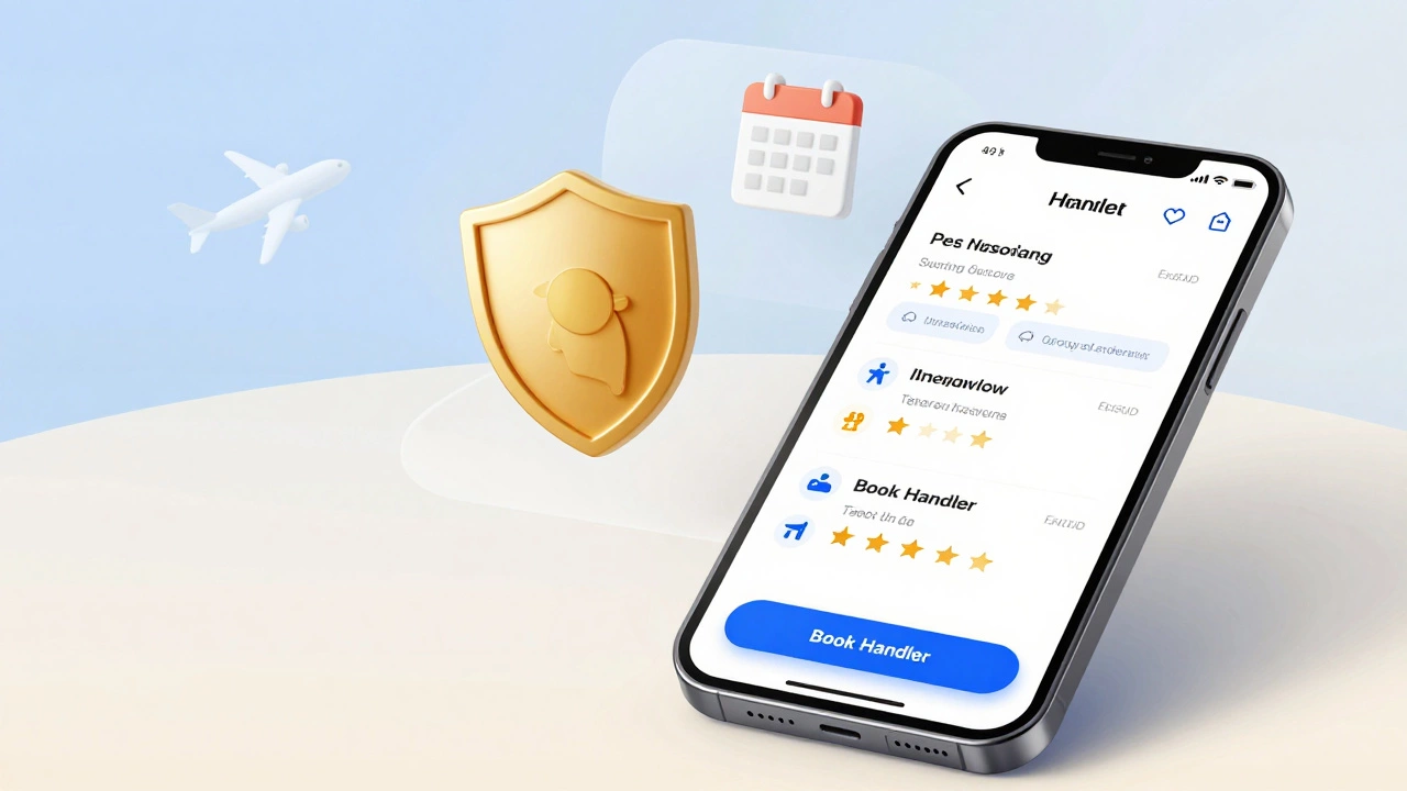 Digital concept of booking pet travel services