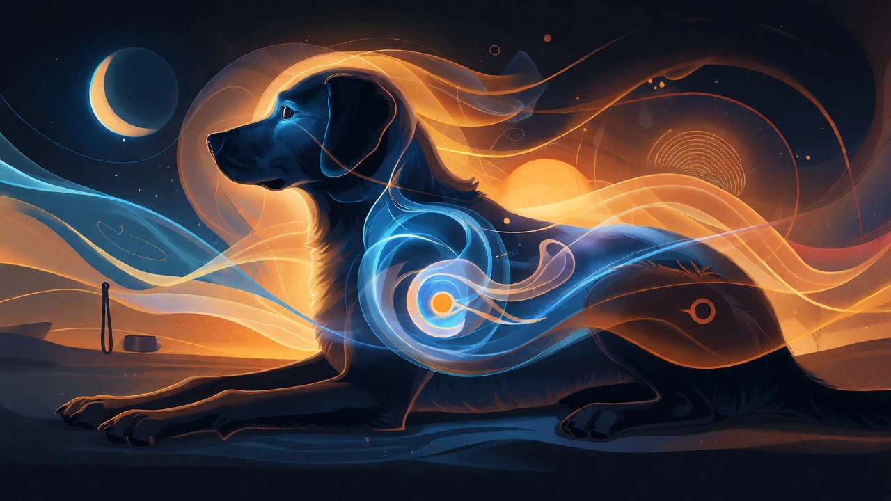 Abstract visualization of dog sleep cycles